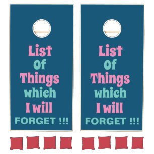 Funny Reminder for Forgetful People Reminders Cornhole Set