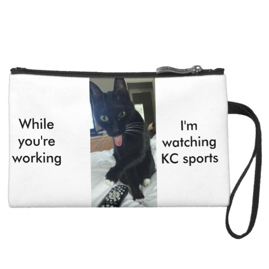 funny remote cat KC sports wristlet (Front)