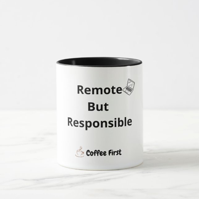 Funny Remote Work Mug for Office Coworkers (Center)