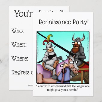 Funny Renaissance Party Invitations | Zazzle