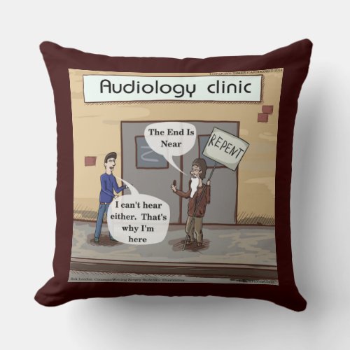 Funny Repent To Audiology Throw Pillow