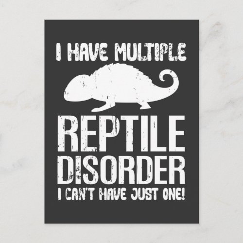 Funny Reptile Disorder Lizard Owner Animal Lover Postcard