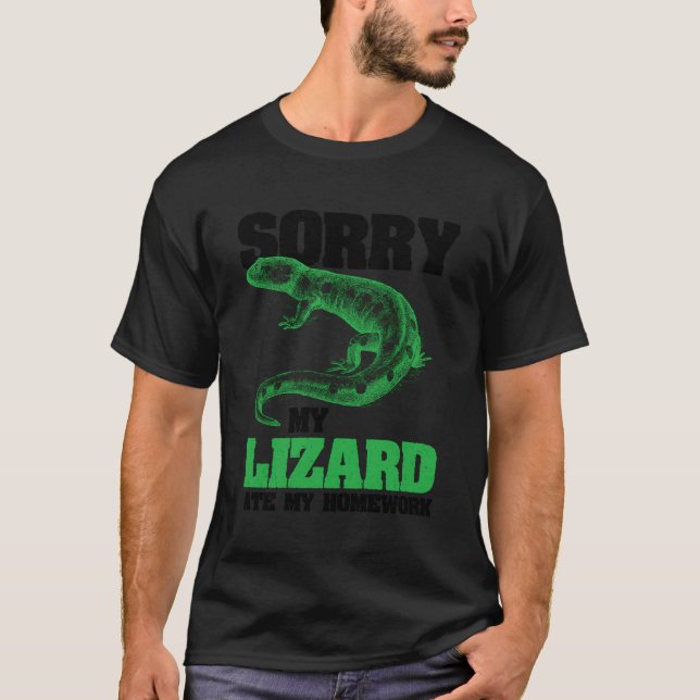 Funny Reptile Shirt - My Lizard Ate My Homework (Front)