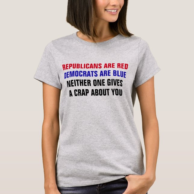Funny Republican Democrat Colors T-Shirt (Front)