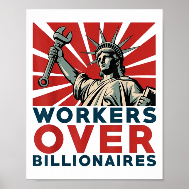 Funny Resist Anti Billionaire Workers Over Billion Poster (Front)