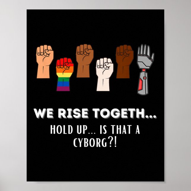 Funny Resist Fists We Rise Together For Equality  Poster (Front)