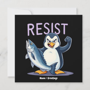 Funny Resist Penguin Protest Against Tariffs Invitation