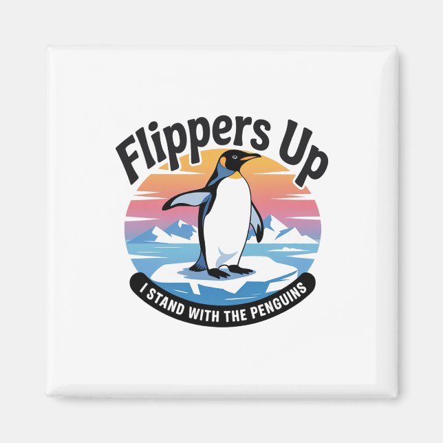 Funny Resist Penguins Protest Against Tariffs 2  Magnet (Front)