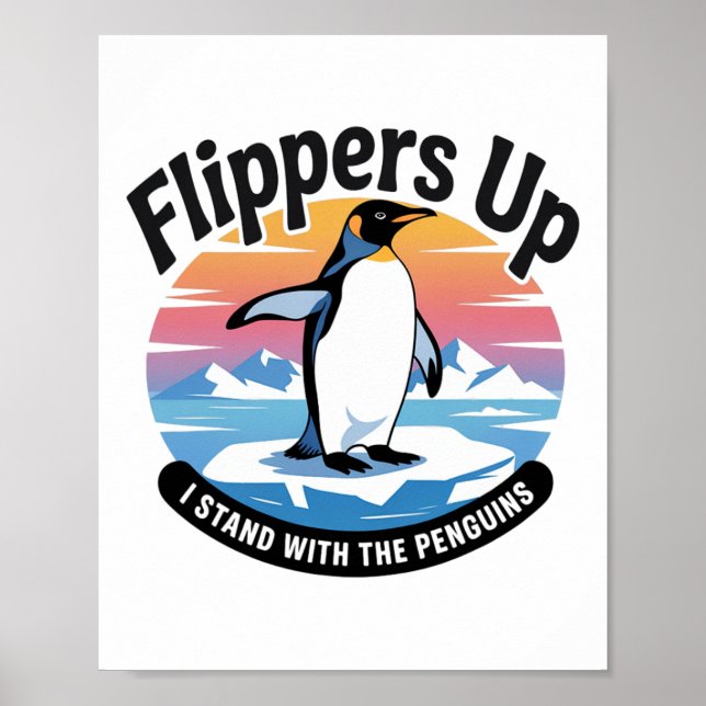 Funny Resist Penguins Protest Against Tariffs 2  Poster (Front)