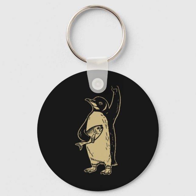 Funny Resist Penguins Protest Against Tariffs (2 S Keychain (Front)