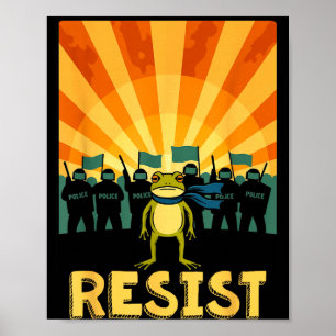 Funny Resist Portland Frog Protest Poster