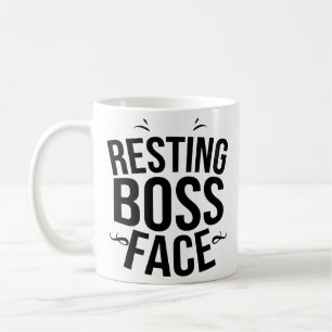 Funny Resting Boss Face Coffee Mug Manager Leader