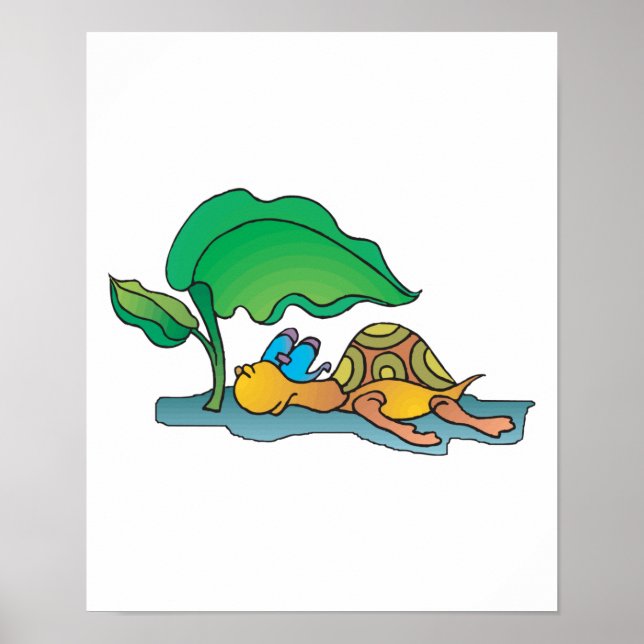 funny resting turtle poster (Front)