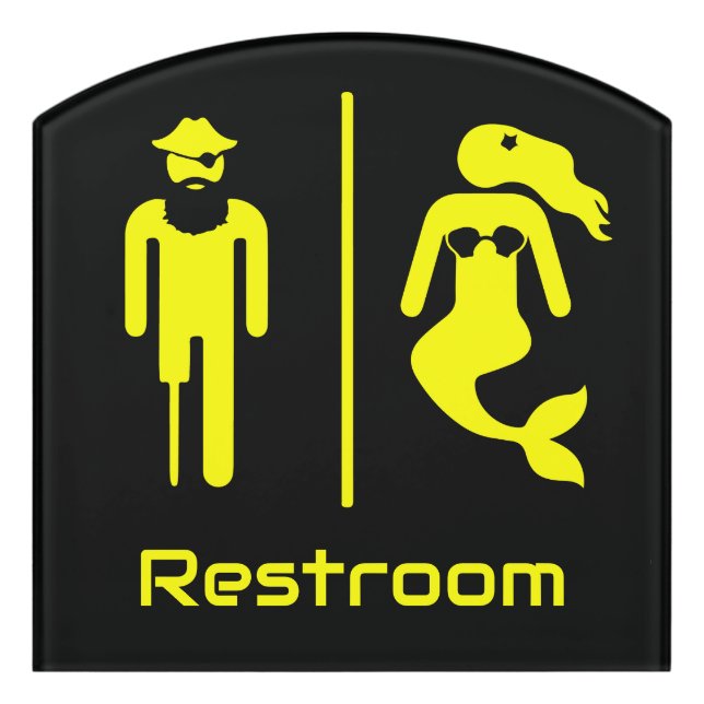 Funny Restroom Bathroom Door Sign (Contour Front)