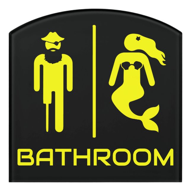 Funny Restroom Bathroom Door Sign (Contour Front)