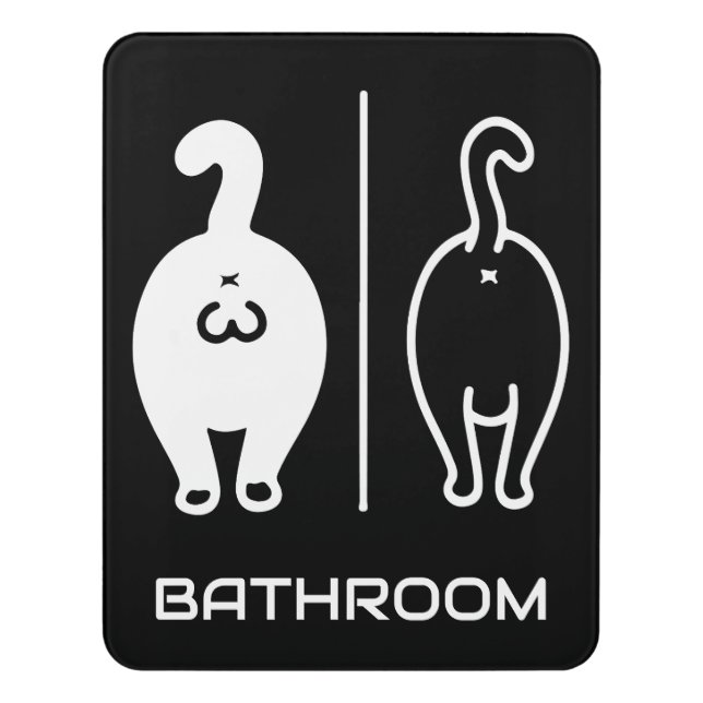 Funny Restroom Door Sign (Contemporary Vert)