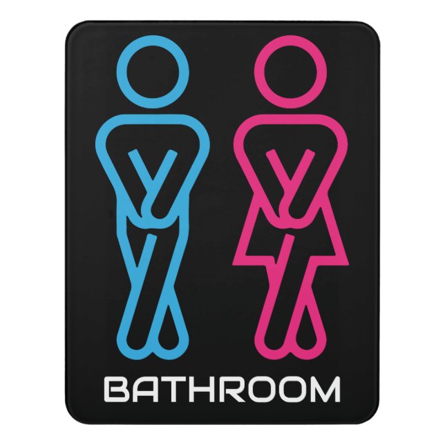 Funny Restroom Door Sign (Contemporary Vert)