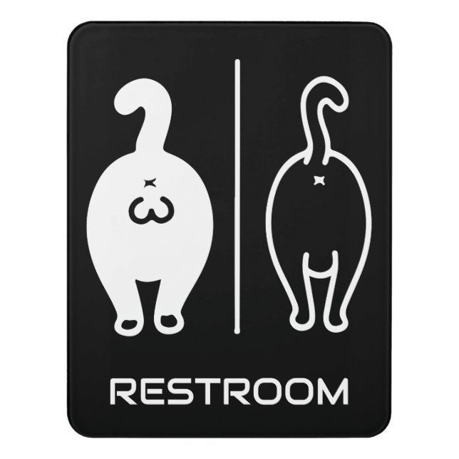 Funny Restroom Door Sign (Contemporary Vert)