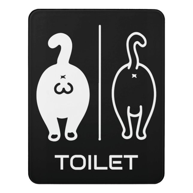 Funny Restroom Door Sign (Contemporary Vert)