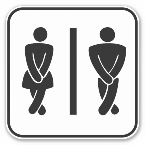 Funny Restroom Pictogram Vinyl Sticker