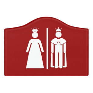 Funny Restroom Sign King & Queen Bathroom Toilet