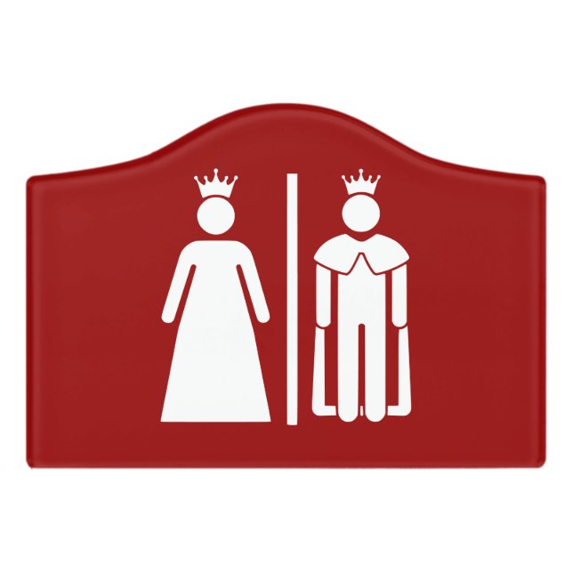Funny Restroom Sign King & Queen Bathroom Toilet (Small Crest Front)