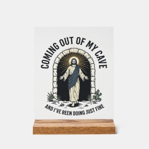 Funny Resurrection Cave Quote Vintage Engraving De Acrylic Sign