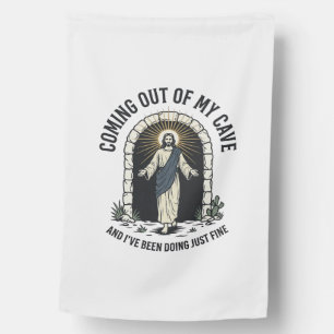 Funny Resurrection Cave Quote Vintage Engraving De House Flag