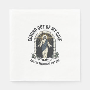 Funny Resurrection Cave Quote Vintage Engraving De Napkins