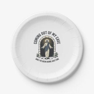 Funny Resurrection Cave Quote Vintage Engraving De Paper Plates