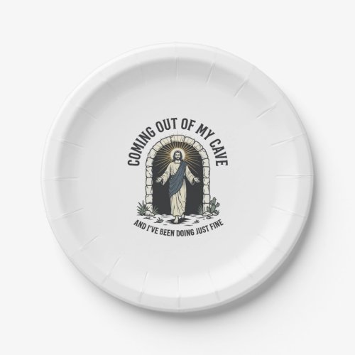 Funny Resurrection Cave Quote Vintage Engraving De Paper Plates