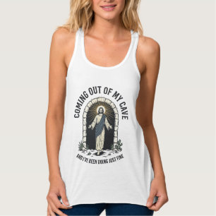 Funny Resurrection Cave Quote Vintage Engraving De Tank Top
