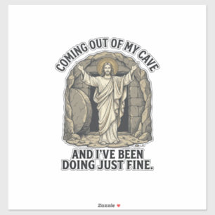 Funny Resurrection Cave Vintage Engraving Shirt De Sticker