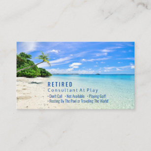 Funny Retired Beach & Palms DIY Profession Gag Vs2 Business Card