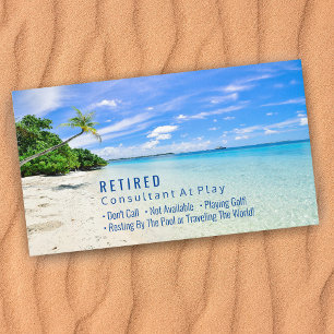 Funny Retired Beach & Palms DIY Profession Gag Vs2 Business Card