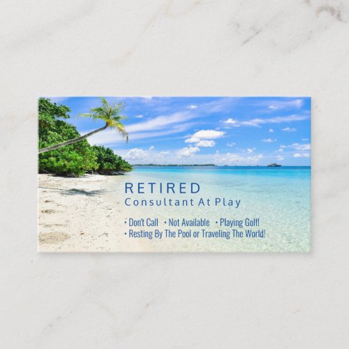 Funny Retired Beach  Palms DIY Profession Gag Vs2 Business Card