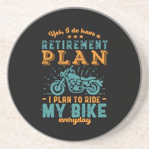 Funny Retired Bike Retirement Plan Ride Motorcycle Coaster