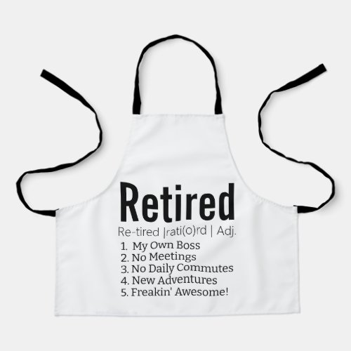 Funny Retired Definition Gift for Retirement Gag  Apron