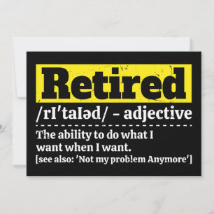 Funny Retired Definition Humor Retirement Gift Invitation