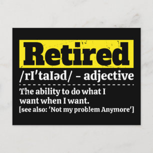 Funny Retired Definition Humor Retirement Gift Postcard