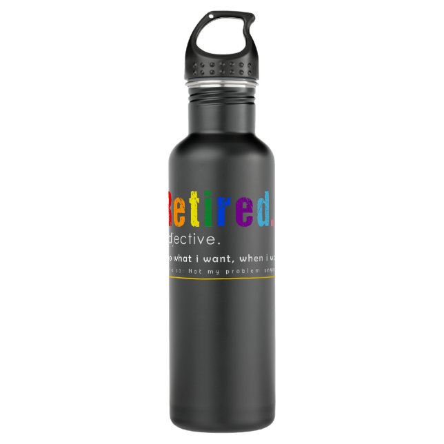 Funny Retired Definition quote Retirement cool for Stainless Steel Water Bottle (Front)