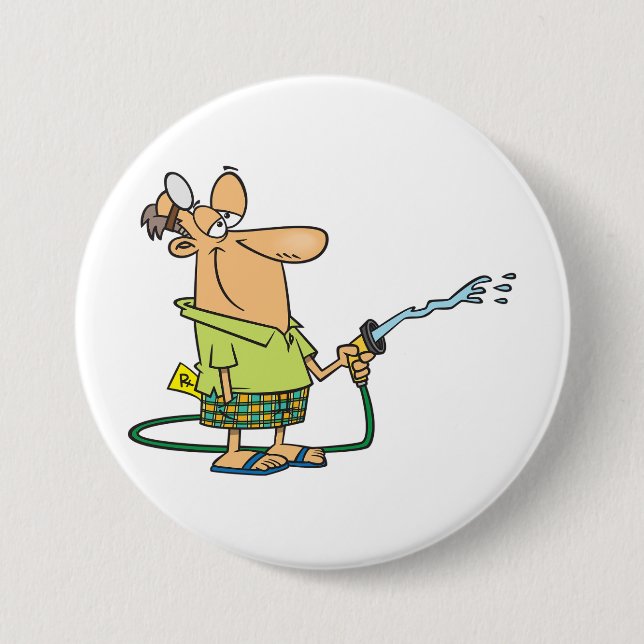Funny Retired Doctor Gardening Garden Hose Button (Front)