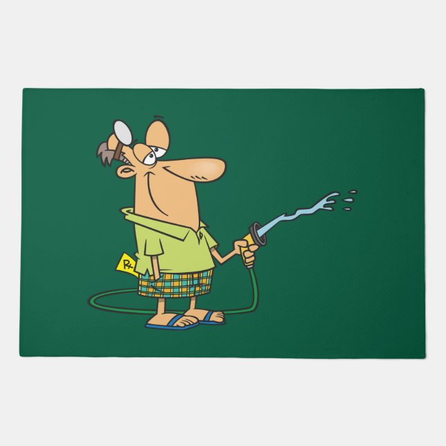 Funny Retired Doctor Gardening Garden Hose Doormat (Front)