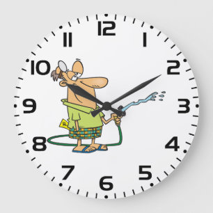 Funny Retired Doctor Gardening Garden Hose Large Clock