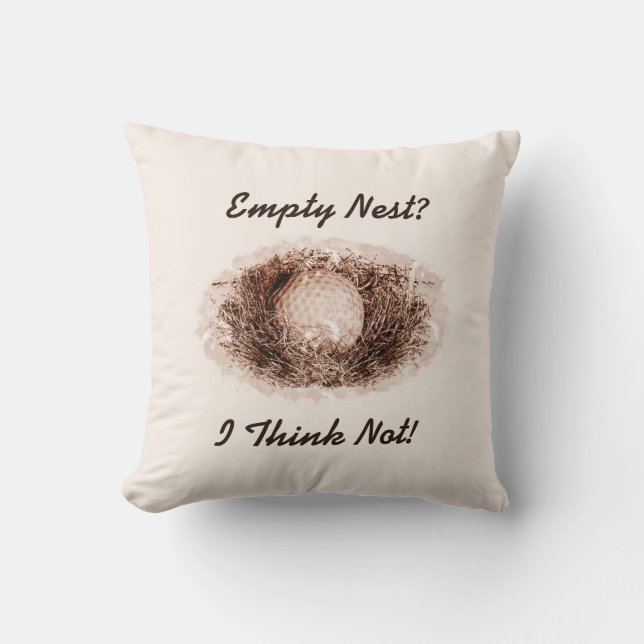 Funny Retired Empty Nest Golf Ball Retirement Throw Pillow (Front)