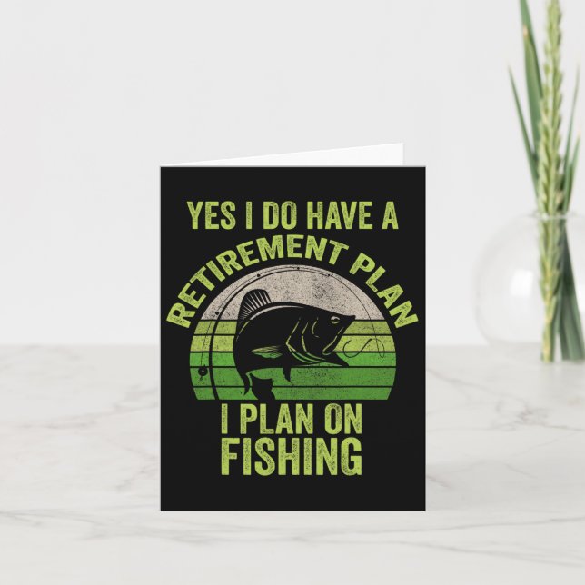 Funny Retired Fishing Shirt For Men  Card (Front)