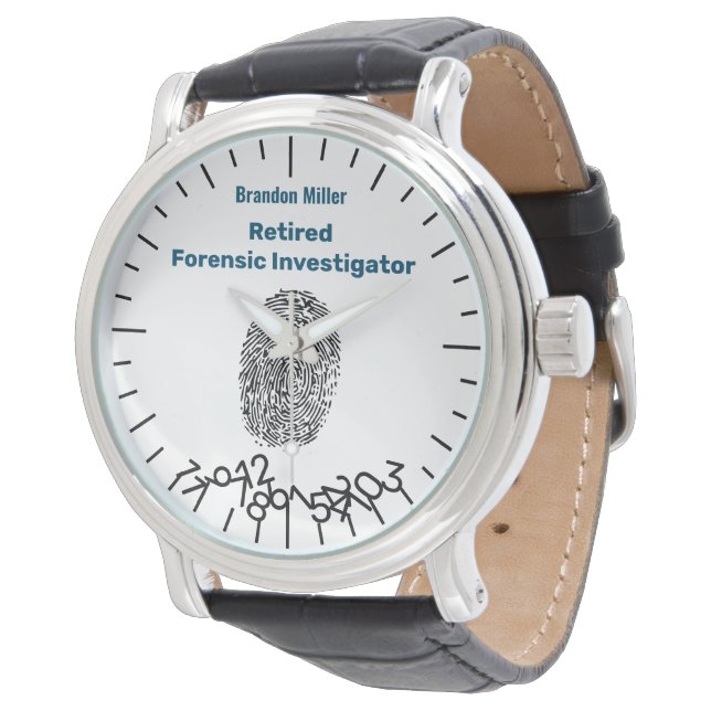 Funny Retired Forensic Investigator Personalized Watch (Angled)