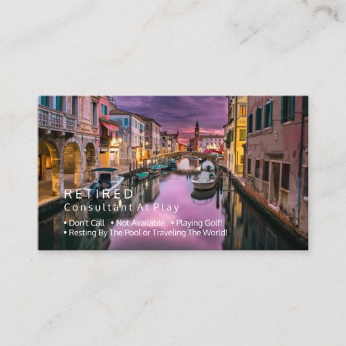 Funny Retired Italian Canal DIY Profession Gag Business Card