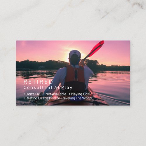 Funny Retired Kayaking Sunset DIY Profession Gag Business Card