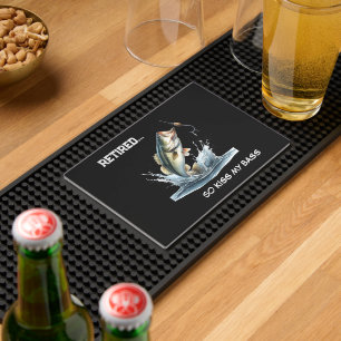 Funny Retired Kiss My Bass Bar Mat